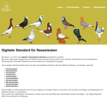 Digitaler Deutscher Rassetaubenstandard des BDRG 2025