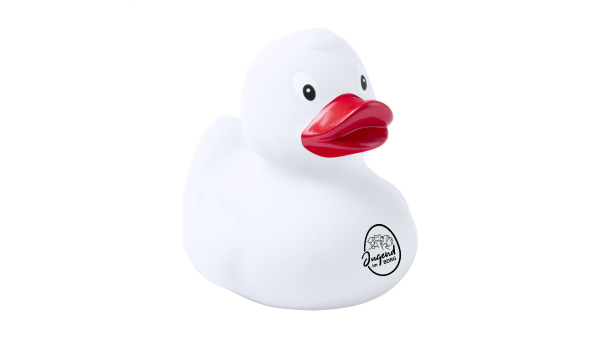Badeente Squack, weiß mit Jugendlogo